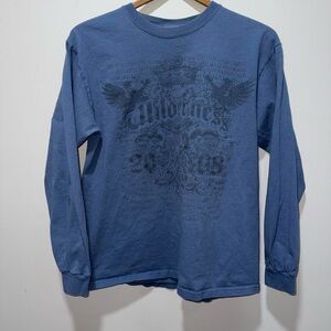 Blue Graphic Long Sleeve Shirt
